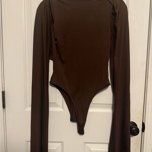 Brown Long Sleeve One Piece